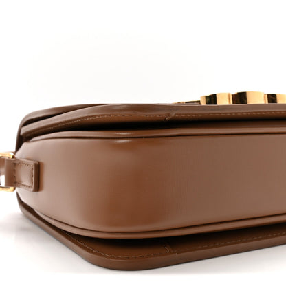 Calfskin crossbody bag base with leather trim and gold-toned hardware