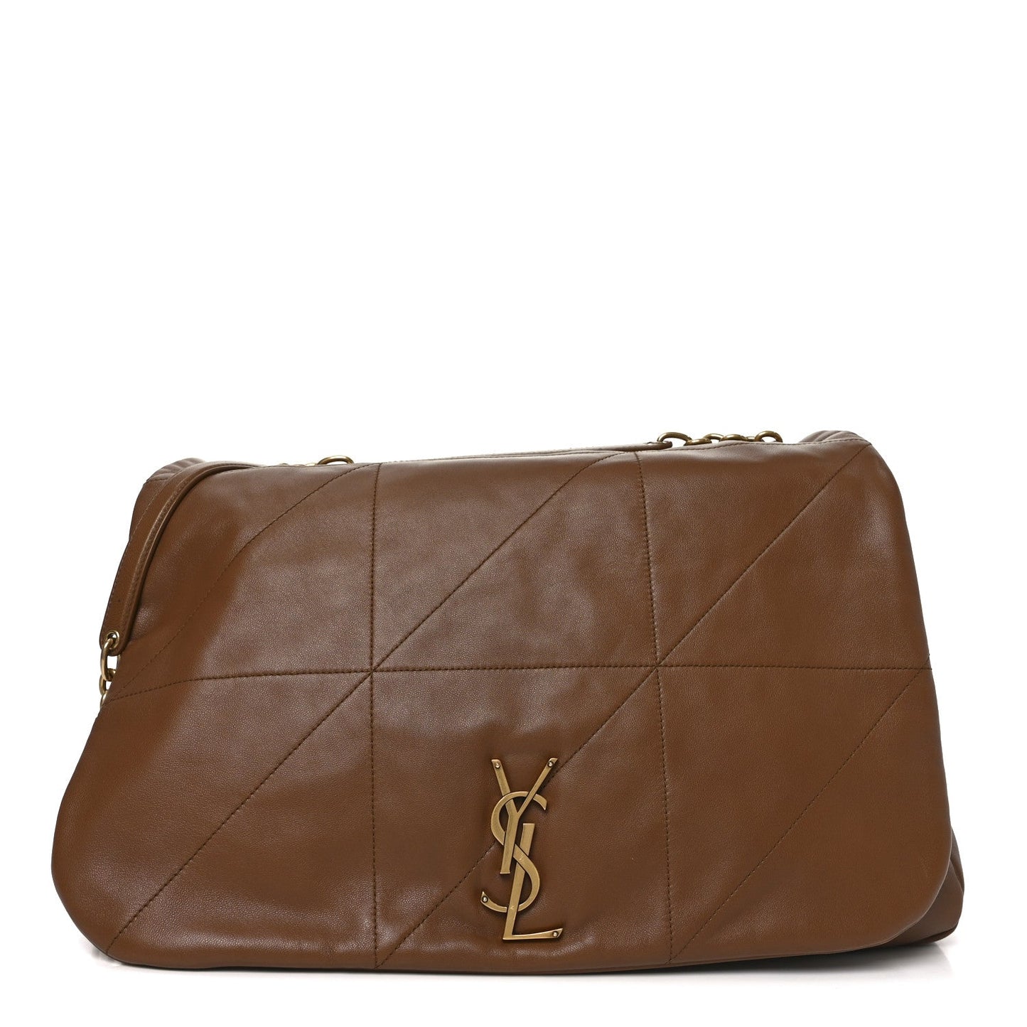 Saint Laurent Matelasse Monogram Large Jamie Lambskin Shoulder Bag Light Fox