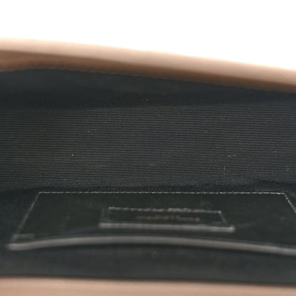 Saint Laurent Grain De Poudre Textured Mixed Matelasse Triquilt Small Monogram Satchel Greyish Brown