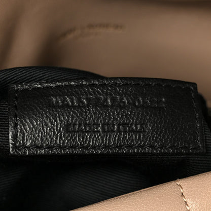 Saint Laurent Loulou Puffer Small Chain Satchel Dark Beige