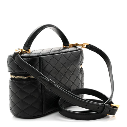 Saint Laurent Lambskin Quilted Mini Gaby Vanity Case Black