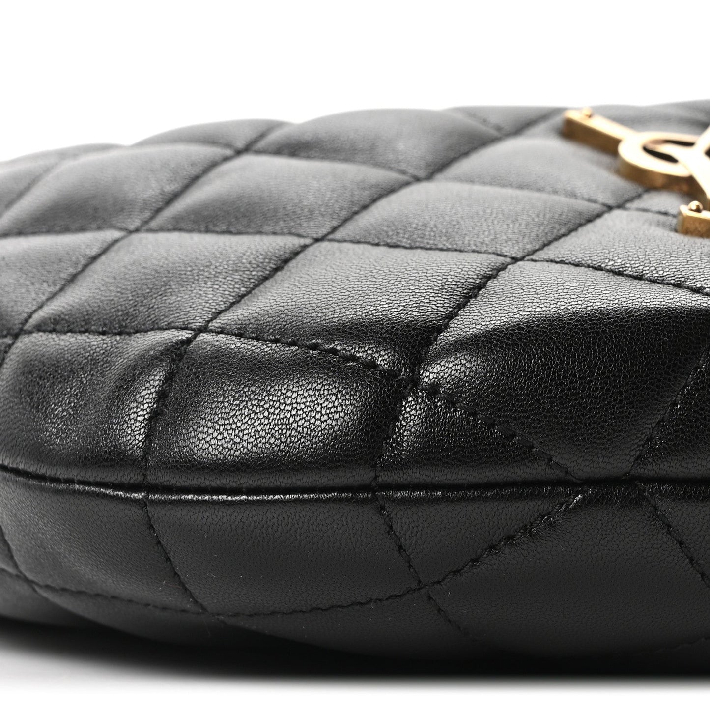 Saint Laurent Lambskin Quilted Icarino Bag Black