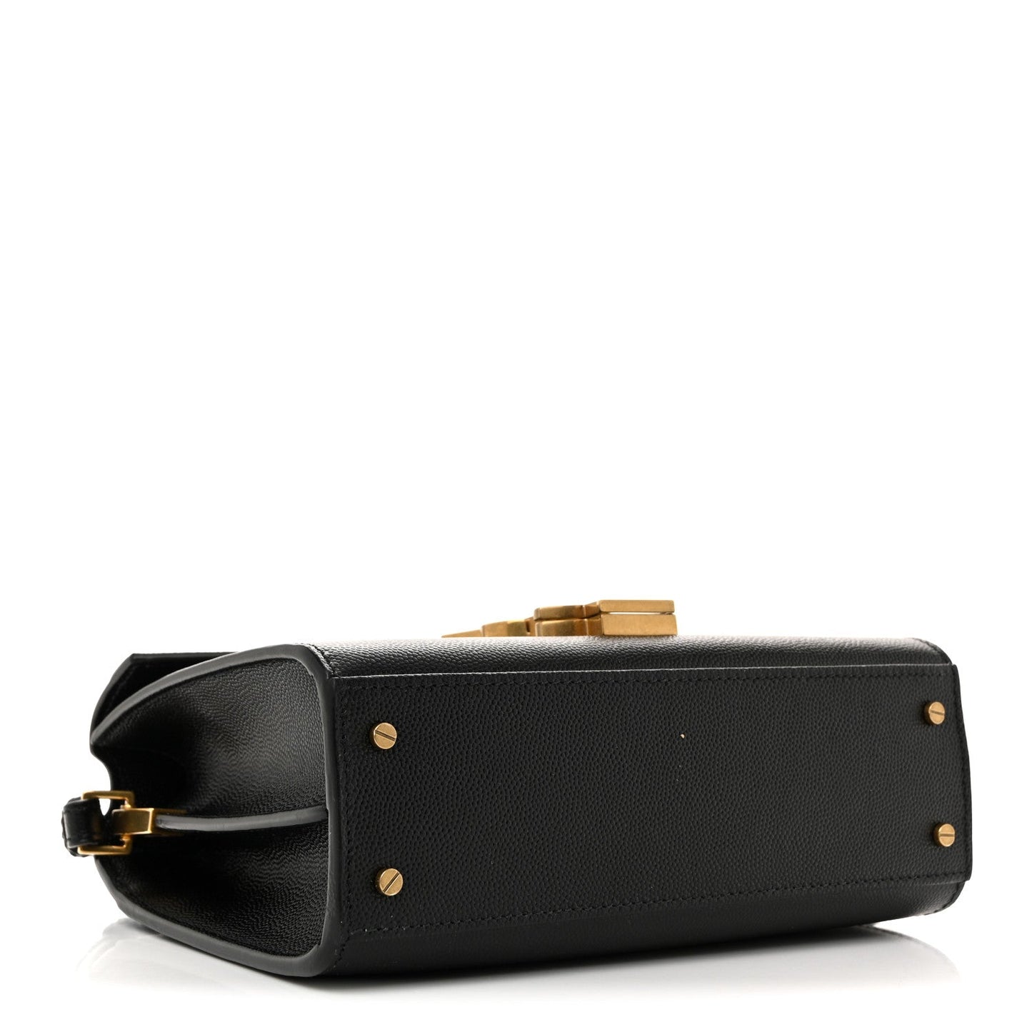 Saint Laurent Grain De Poudre Mini Classic Monogram Cassandra Top Handle Black