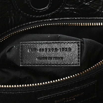 Saint Laurent Crinkled Calfskin Matelasse Niki Multipocket Shopping Tote Black