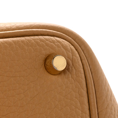 Picotin Lock 18 PM Bucket Bag Taurillon Clemence Leather Biscuit