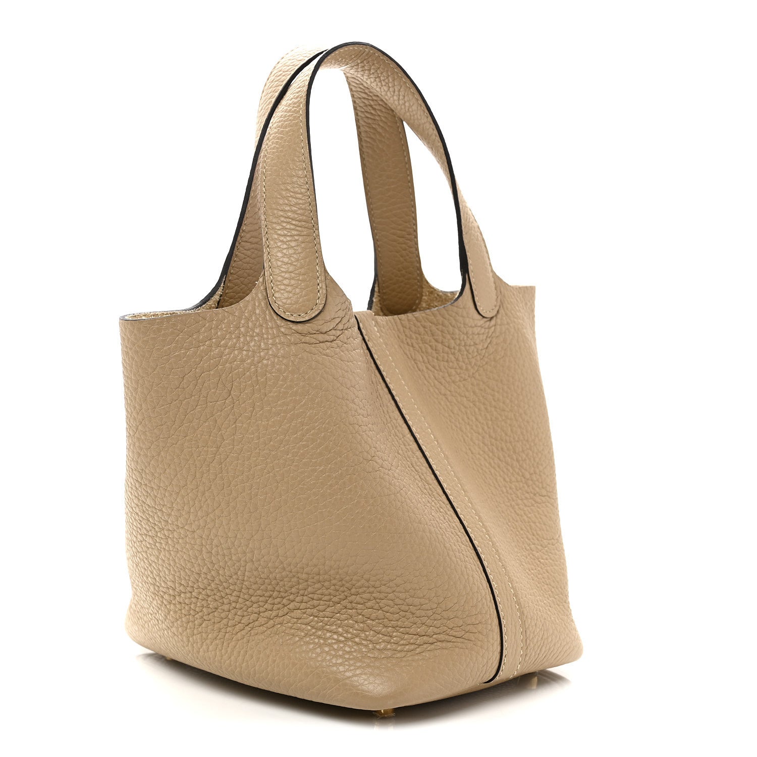 Picotin Lock 18 PM Bucket Handbag Grained Calfskin Leather Trench