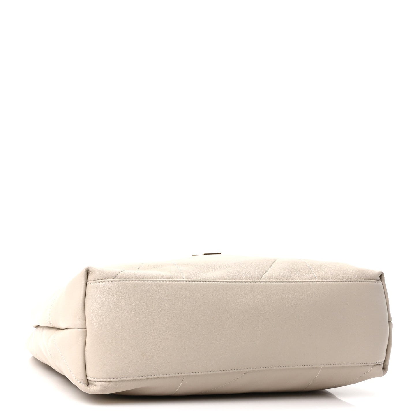 SAINT LAURENT Lambskin Matelasse Monogram Large Jamie 4.3 Pochon Crema Soft Off White
