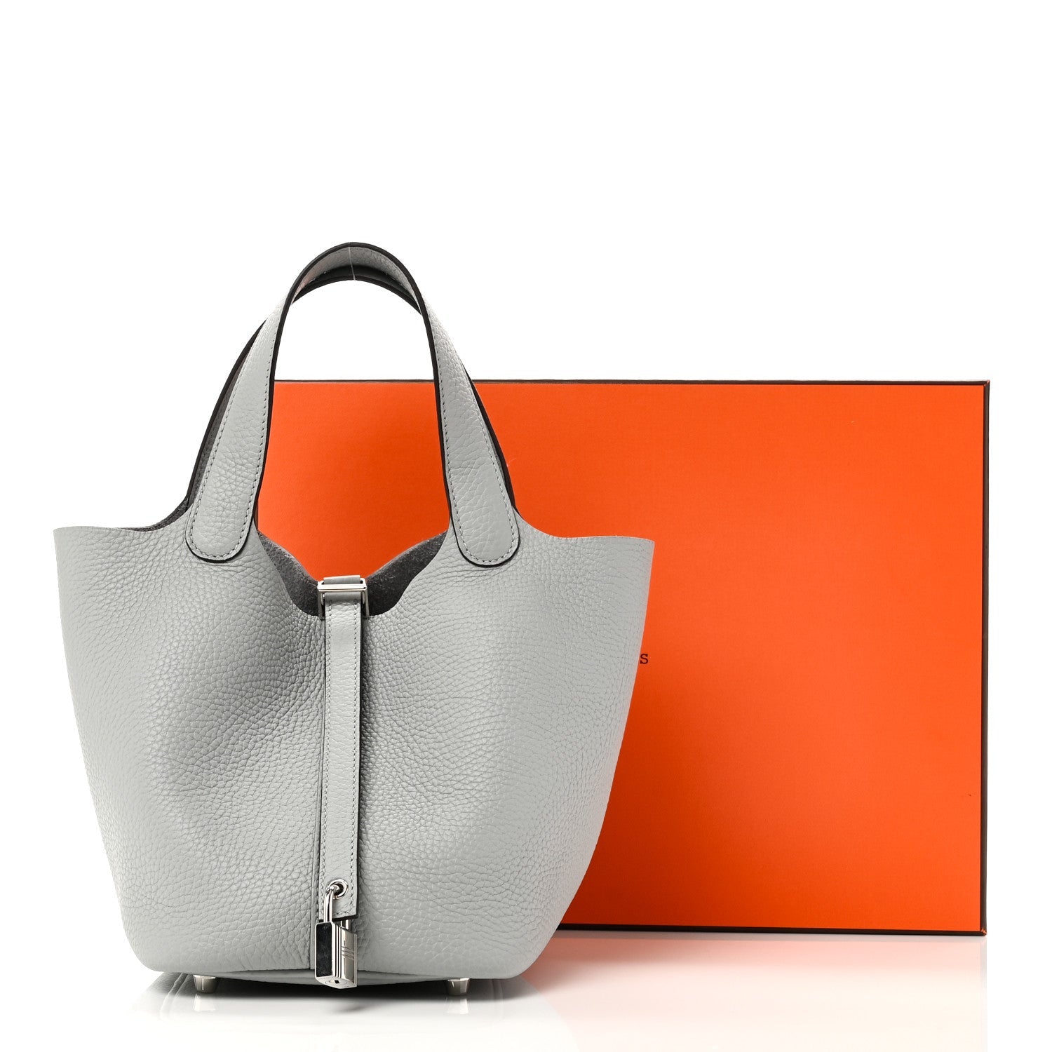 Taurillon Clemence Picotin Lock 18 PM Bucket Bag Bleu Glacier