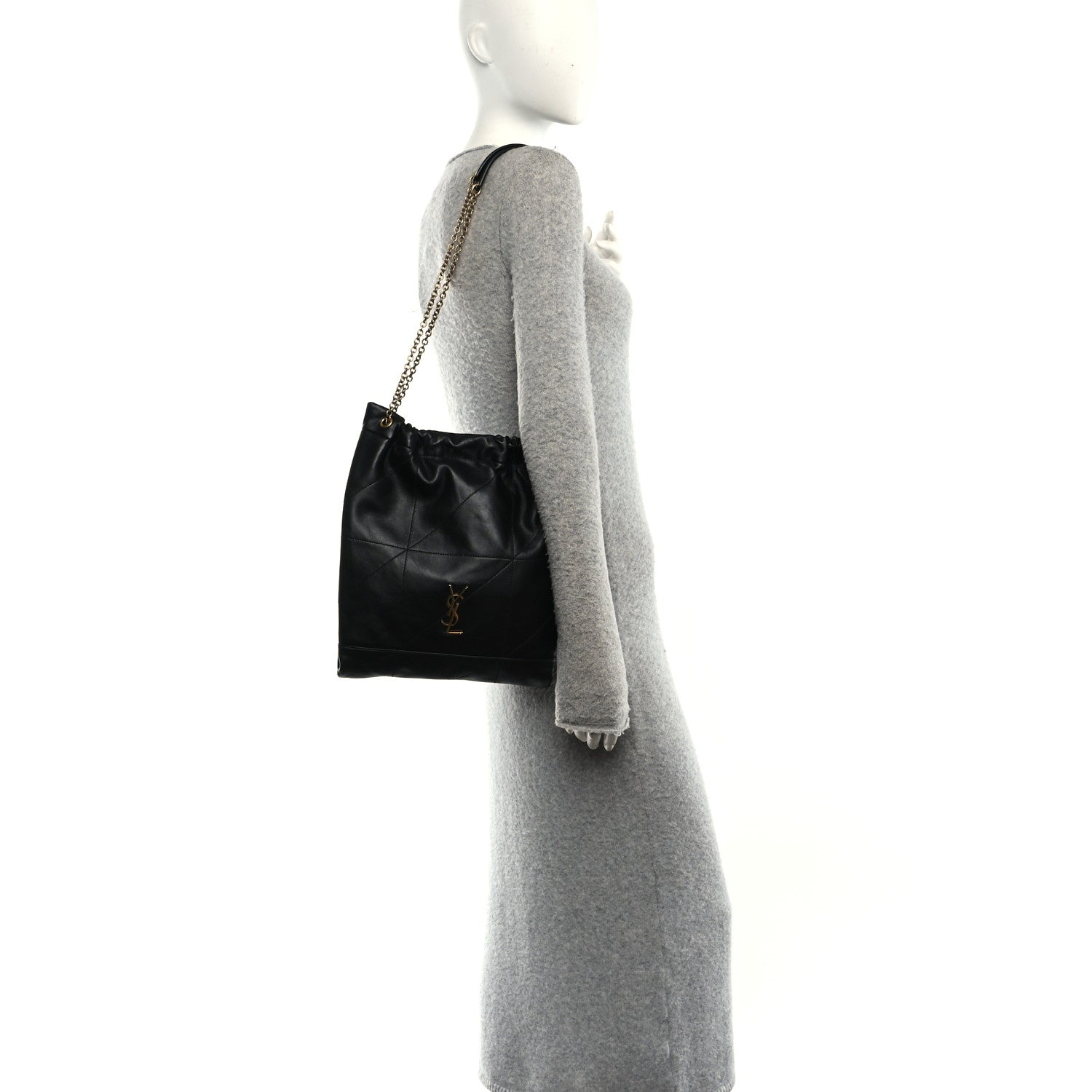 Saint Laurent Lambskin Matelasse Monogram Medium Jamie 4.3 Shoulder Bag Black