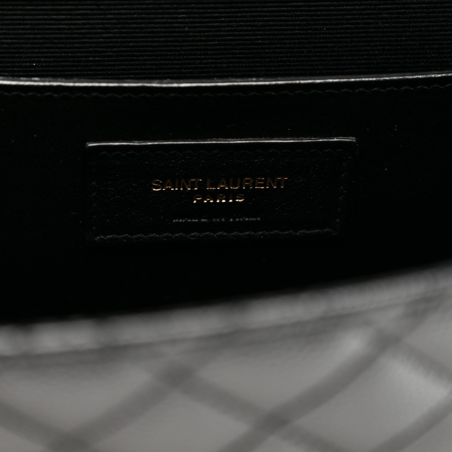 Saint Laurent Grain De Poudre Mixed Matelasse Triquilt Medium Monogram Satchel Black