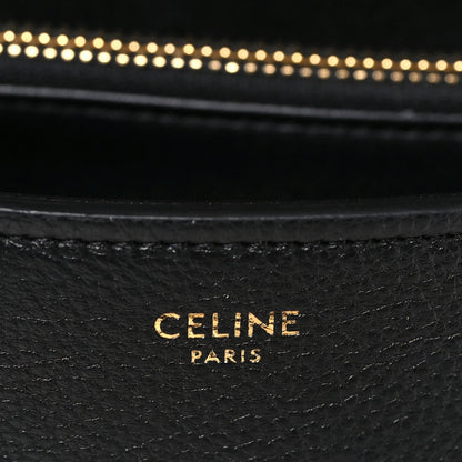 Celine Paris leather stamp on black interior lining of medium shoulder bag