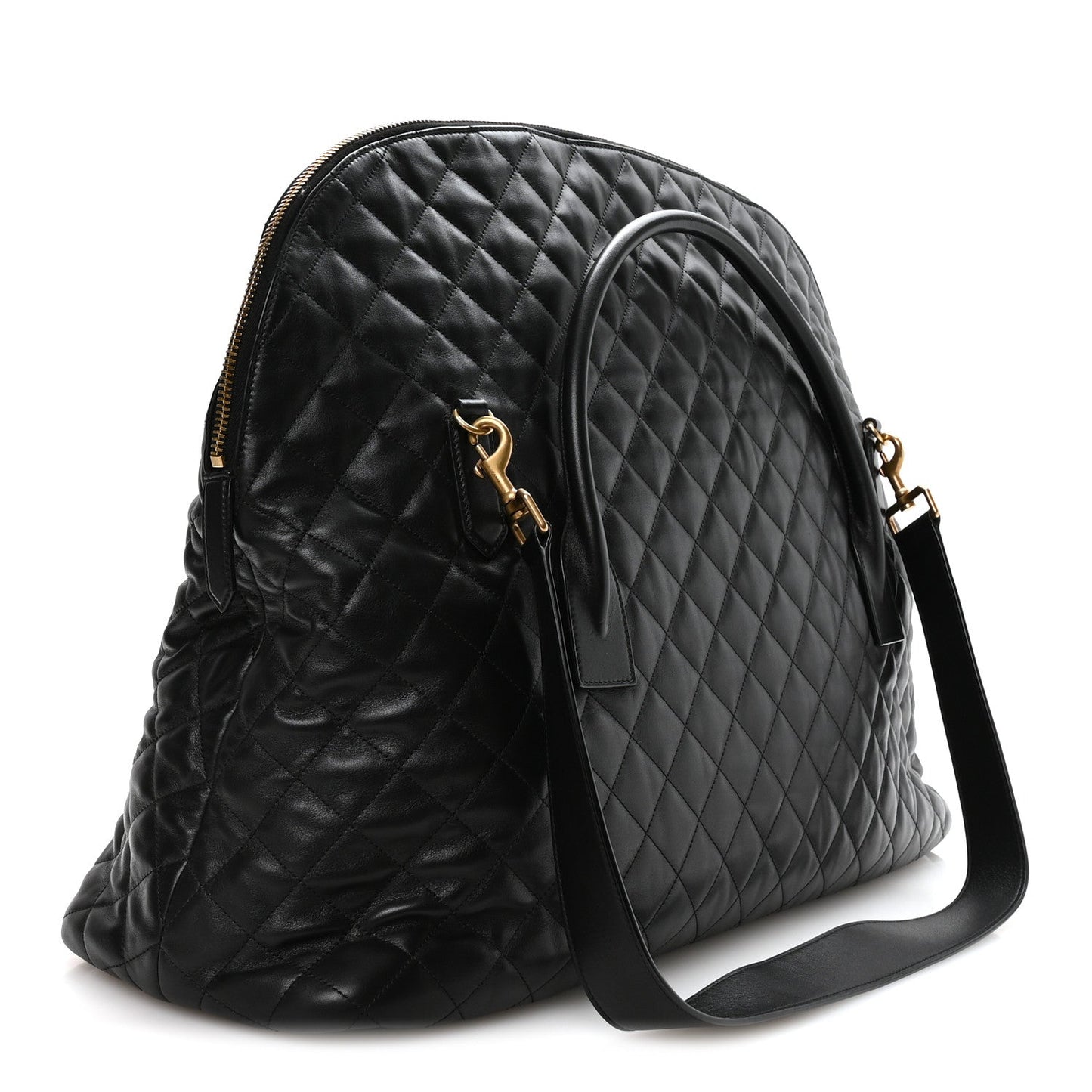 Saint Laurent Calfskin Quilted ES Giant Travel Bag Black