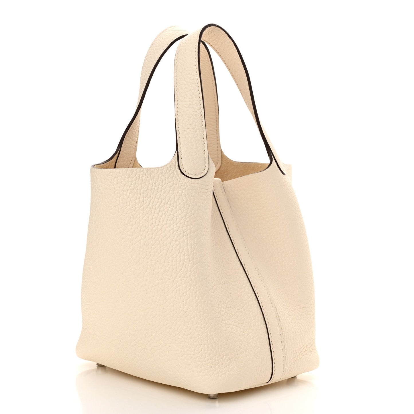 Clemence Picotin Lock 18 PM Nata Leather Handbag