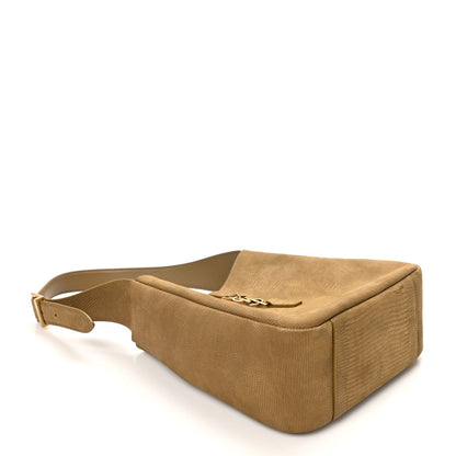 Saint Laurent Suede Lizard Embossed Small Le 5 A 7 Soft Hobo Dark Pistachio