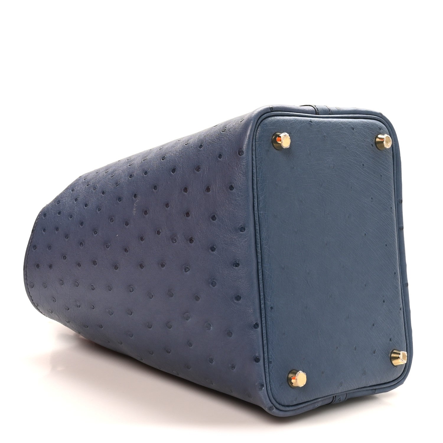 Ostrich Picotin Lock 18 Bucket Bag Bleu Roi Blue