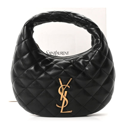 Saint Laurent Lambskin Quilted Icarino Bag Black