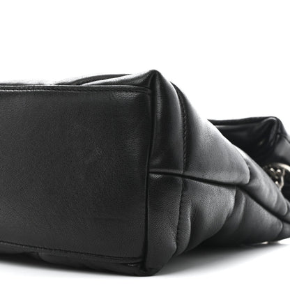 Saint Laurent Loulou Puffer Small Quilted Lambskin Leather Satchel Black