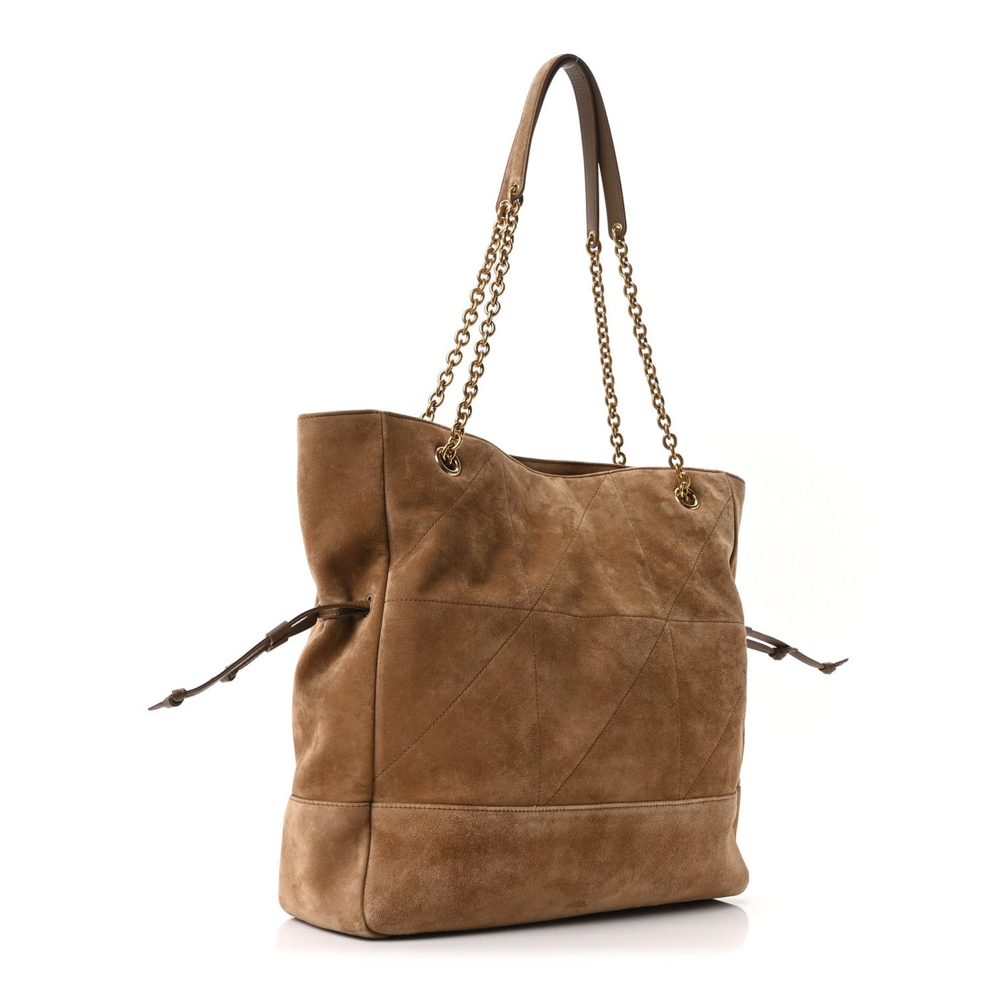 Saint Laurent Suede Medium Jamie Shopping Tote Golden Leaf