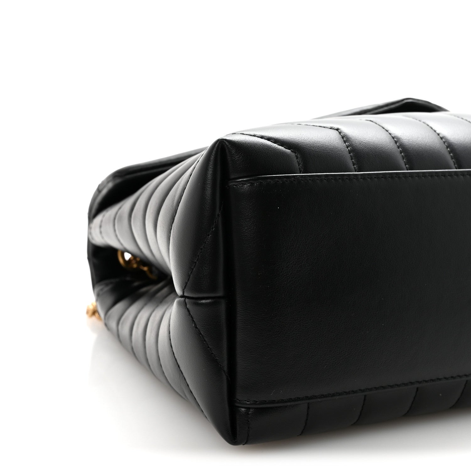 Saint Laurent Calfskin Y Quilted Monogram Medium Loulou Chain Satchel Black