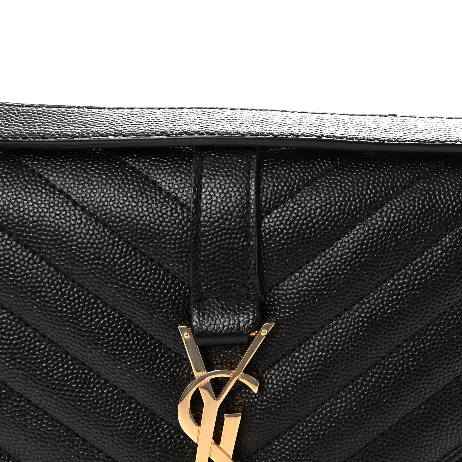 Saint Laurent Grain De Poudre Textured Matelasse Triquilt Medium Satchel Black