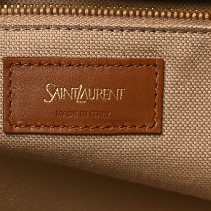 Saint Laurent Canvas Calfskin Y Tote Desert Dust Brick