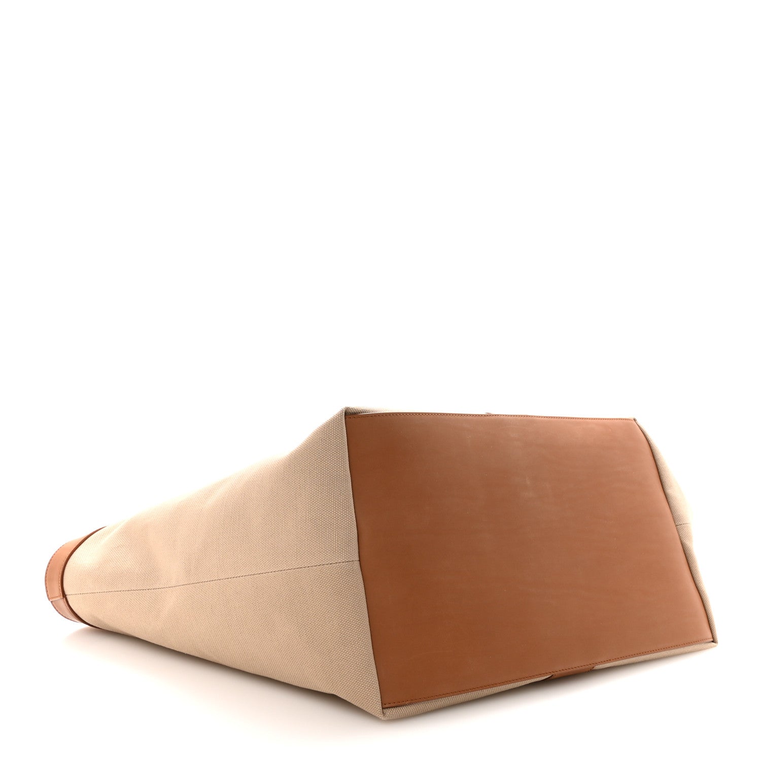 Saint Laurent Canvas Calfskin Y Tote Tan Natural