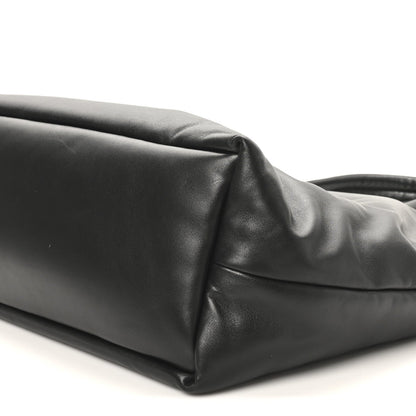 SAINT LAURENT Lambskin Wide Puffer Tote Black