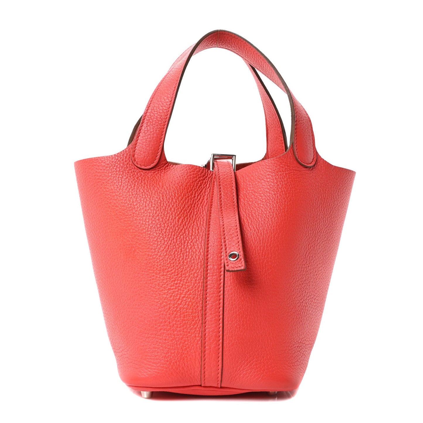 Taurillon Clemence Picotin Lock 18 PM Red Leather Tote