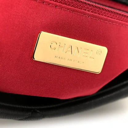 Chanel 19 Large Flap Bag in Black Quilted Goatskin Leather - NEESTRA