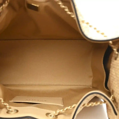 Chanel 25 Handbag in Braided Raffia and Calfskin Beige Black - NEESTRA