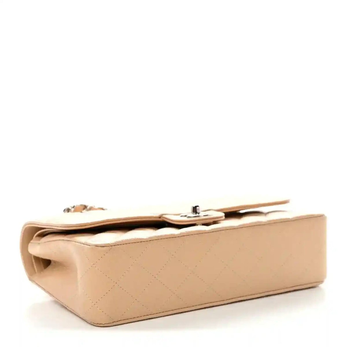 Chanel Beige Caviar Quilted Medium Double Flap Shoulder Bag - NEESTRA