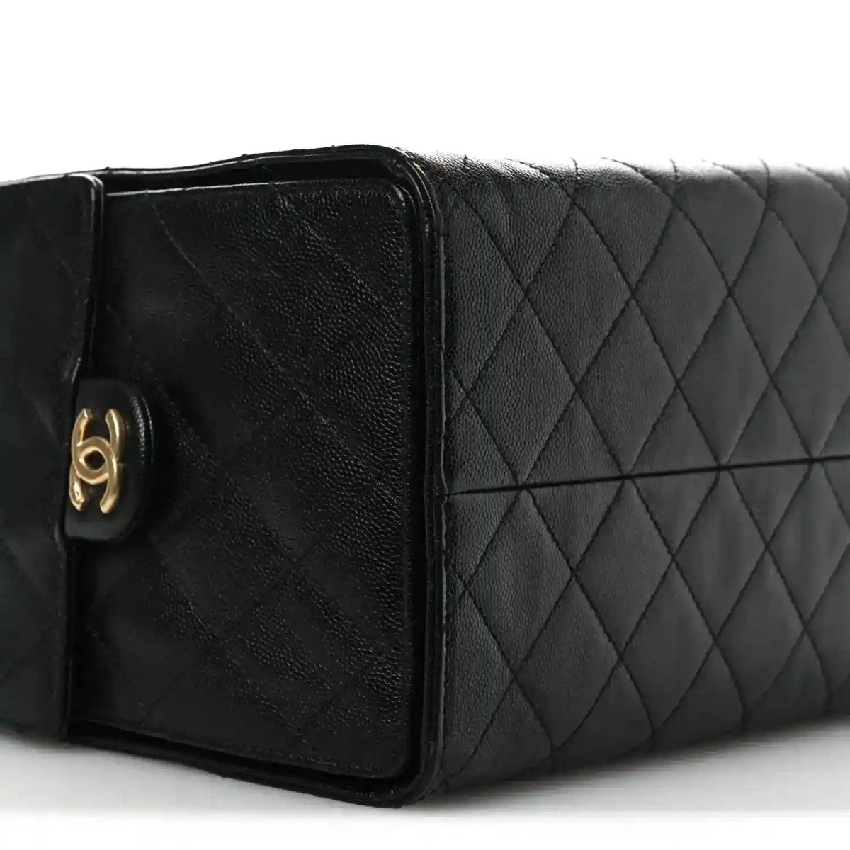 Chanel Black Caviar Leather Quilted Medium Classic Flap Handbag - NEESTRA