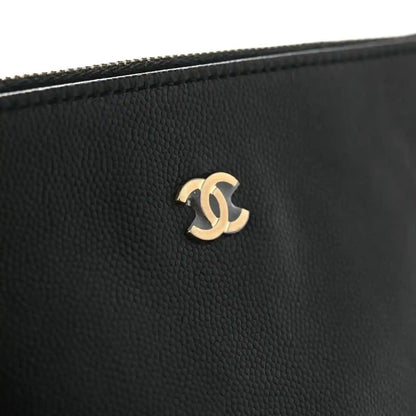 Chanel Black Caviar Leather Quilted Medium Classic Flap Handbag - NEESTRA