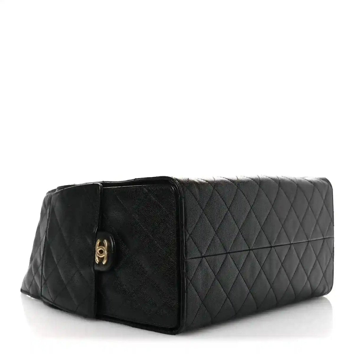 Chanel Black Caviar Leather Quilted Medium Classic Flap Handbag - NEESTRA