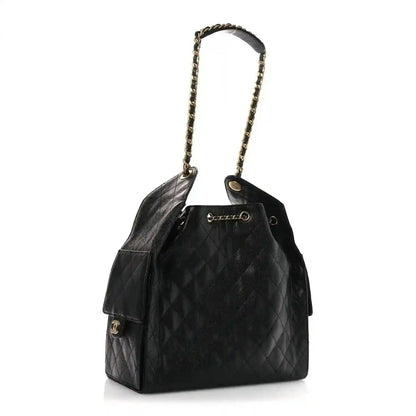 Chanel Black Caviar Leather Quilted Medium Classic Flap Handbag - NEESTRA