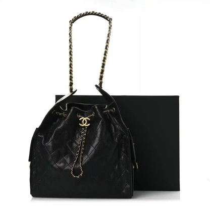 Chanel Black Caviar Leather Quilted Medium Classic Flap Handbag - NEESTRA