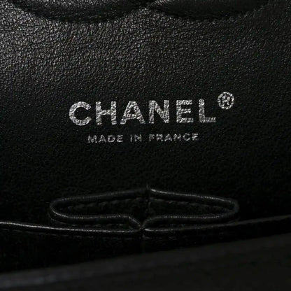 Chanel Black Caviar Quilted Leather Medium Double Flap Bag - NEESTRA
