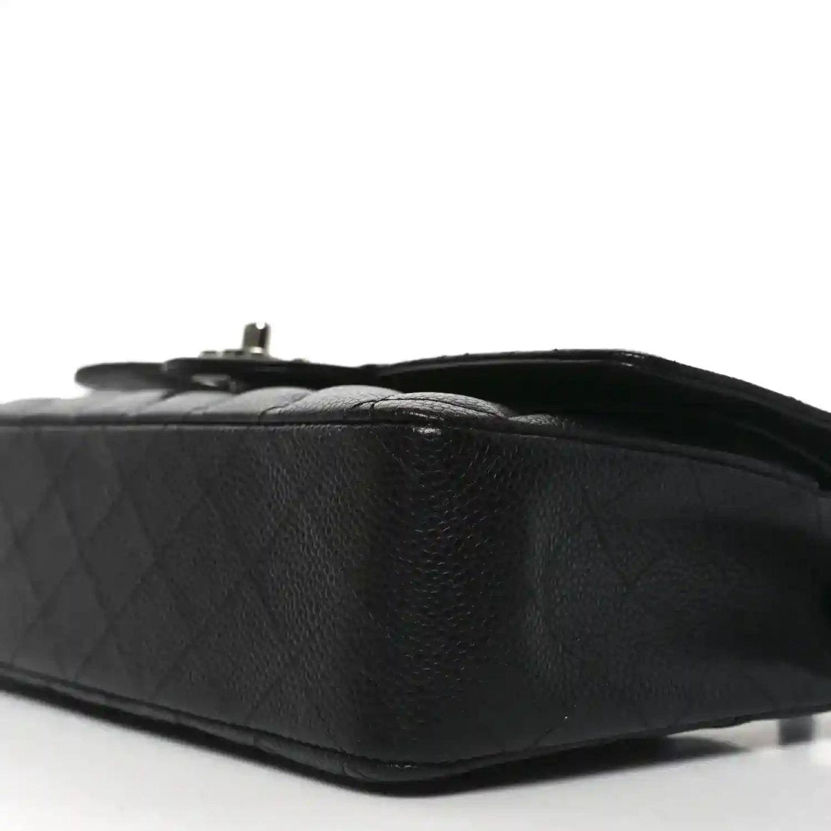 Chanel Black Caviar Quilted Leather Medium Double Flap Bag - NEESTRA