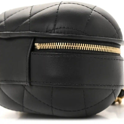 Chanel Black Lambskin Quilted CC Bubble Vanity Chain Case - NEESTRA