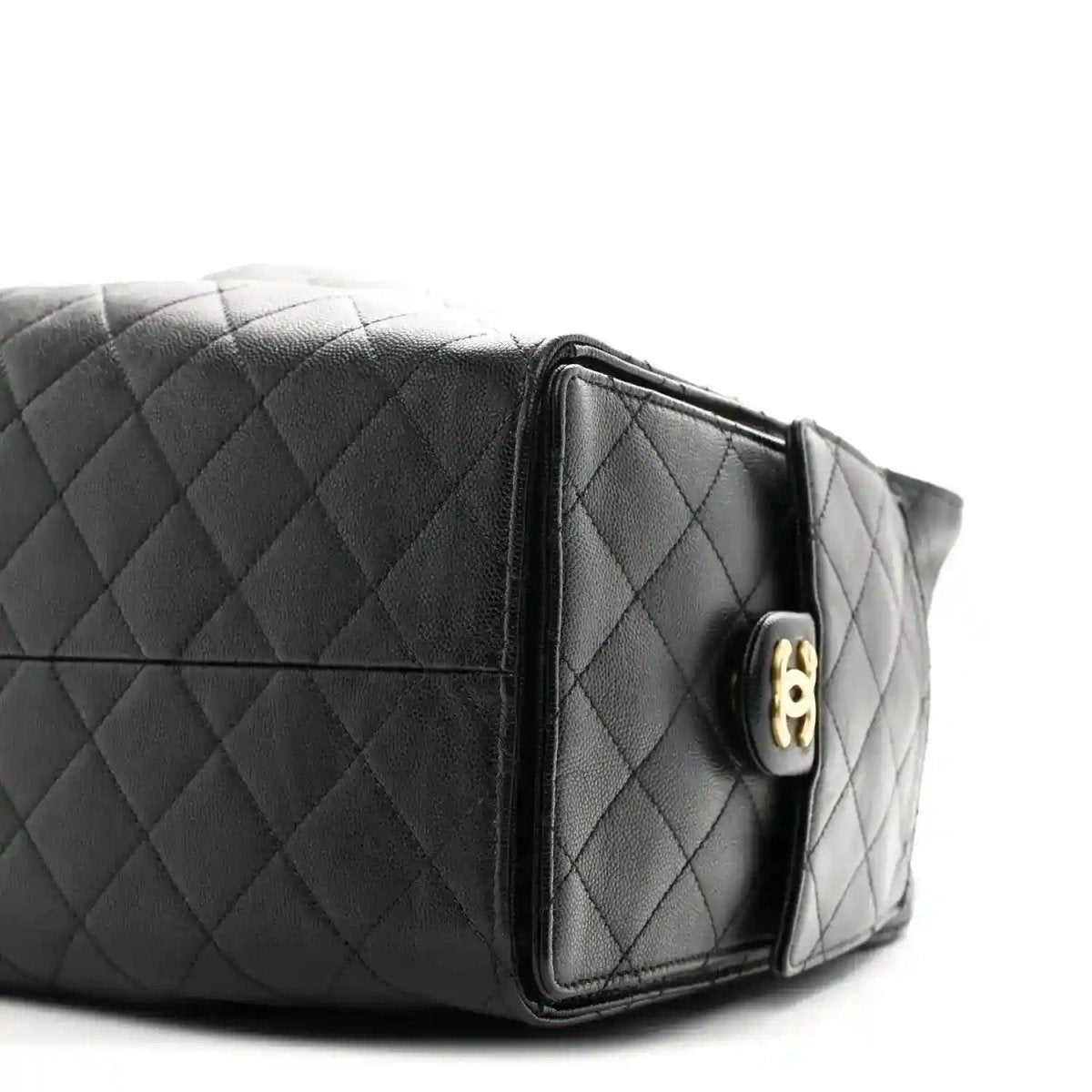 Chanel Caviar Quilted Large 25 Handbag in Black Gold Hardware - NEESTRA