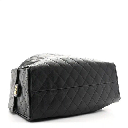 Chanel Caviar Quilted Large 25 Handbag in Black Gold Hardware - NEESTRA