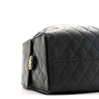 Chanel Caviar Quilted Large 25 Handbag in Black Gold Hardware - NEESTRA