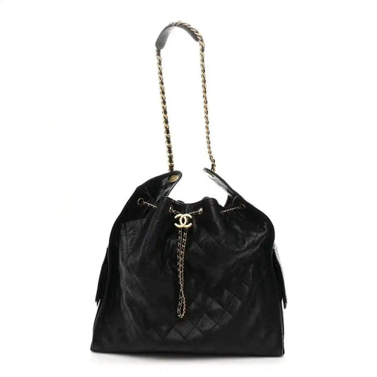 Chanel Caviar Quilted Large 25 Handbag in Black Gold Hardware - NEESTRA