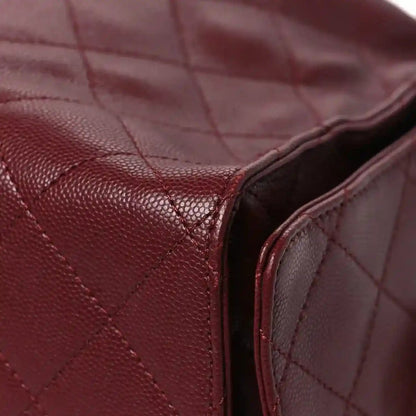 Chanel Caviar Quilted Medium 25 Classic Flap Bag Burgundy Gold - NEESTRA