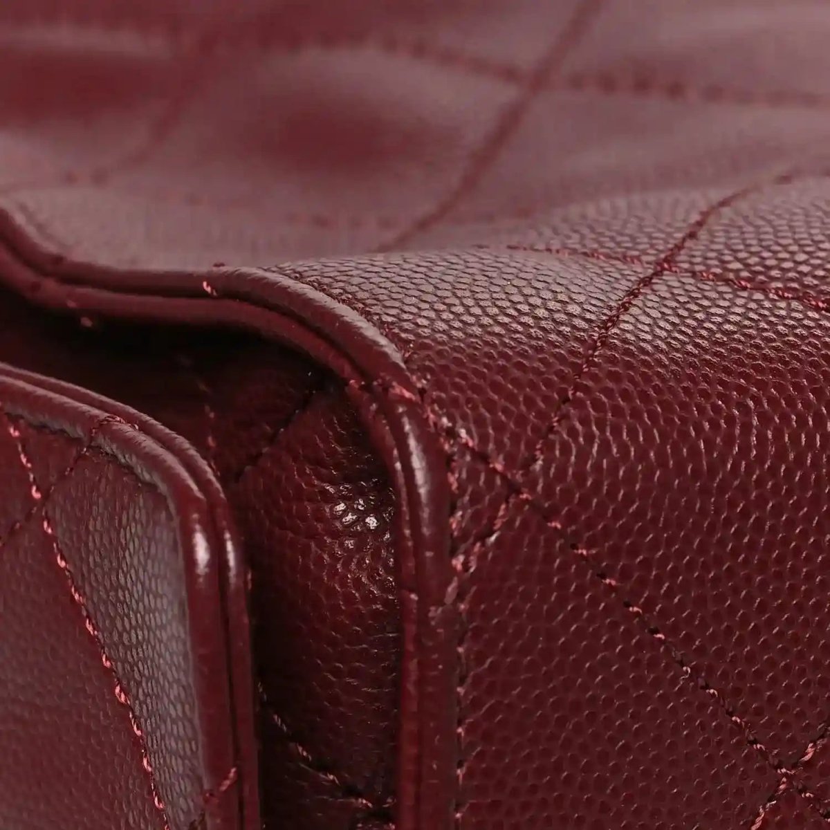 Chanel Caviar Quilted Medium 25 Classic Flap Bag Burgundy Gold - NEESTRA