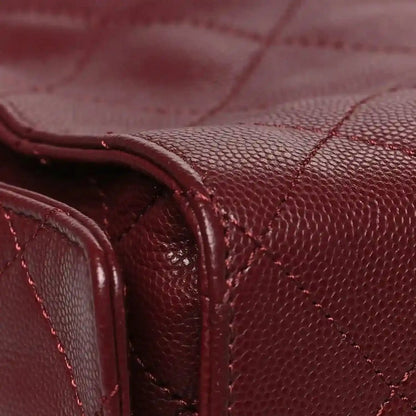 Chanel Caviar Quilted Medium 25 Classic Flap Bag Burgundy Gold - NEESTRA