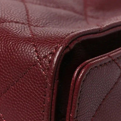 Chanel Caviar Quilted Medium 25 Classic Flap Bag Burgundy Gold - NEESTRA