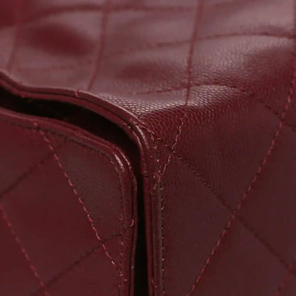 Chanel Caviar Quilted Medium 25 Classic Flap Bag Burgundy Gold - NEESTRA