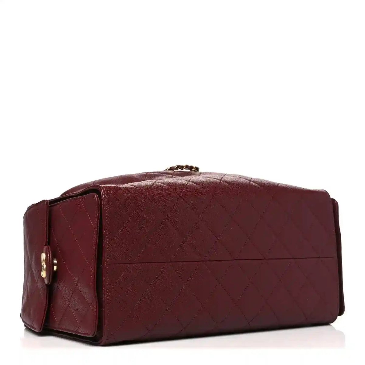 Chanel Caviar Quilted Medium 25 Classic Flap Bag Burgundy Gold - NEESTRA