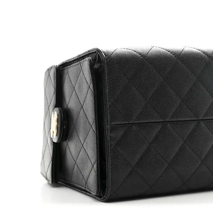Chanel Caviar Quilted Medium Classic Flap Handbag in Black - NEESTRA